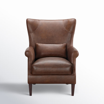 Emerald Genuine Leather Wingback Accent Chair -  Birch Lane™, 492927ABF0454B258EF739DD8270145E