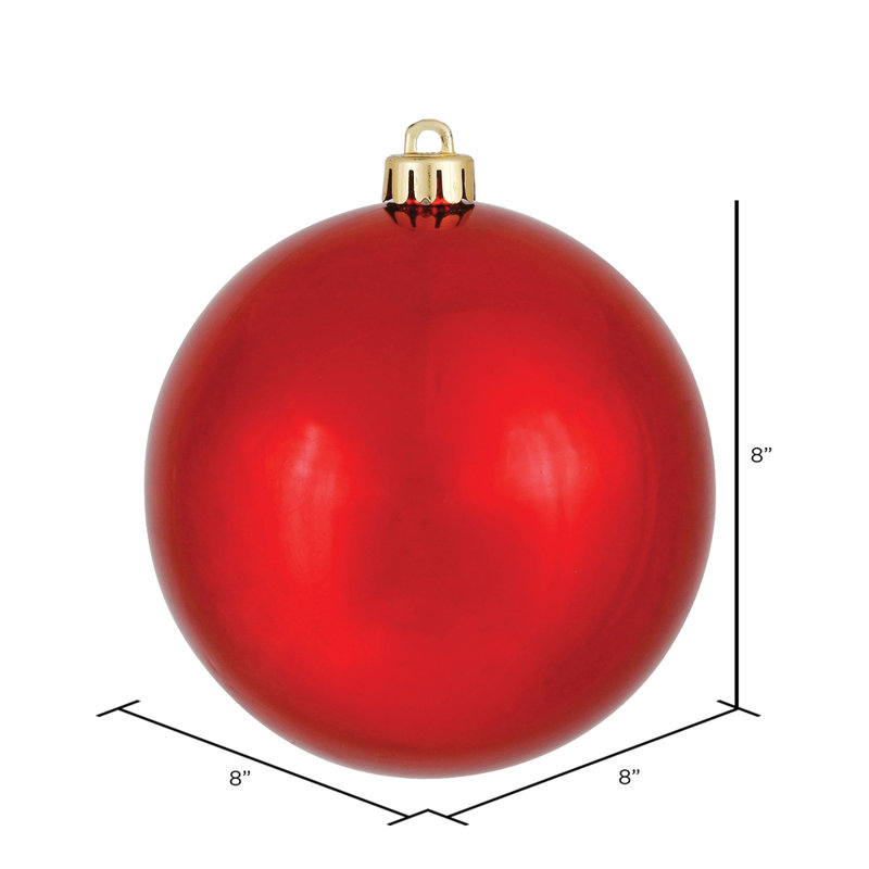 Décoration de boule décorative des Fêtes, 8", Rouge brillant