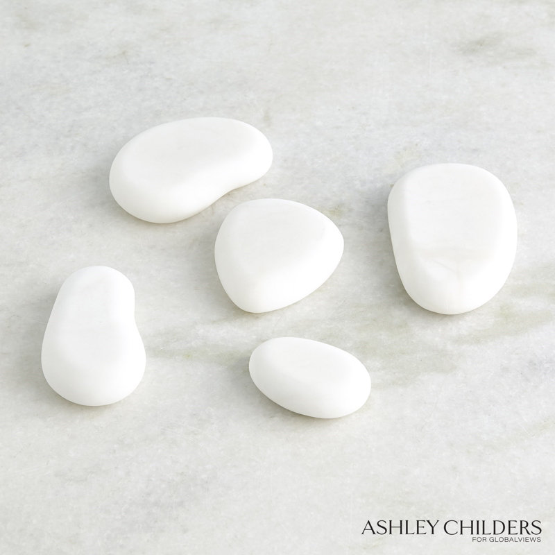 S/5 River Rocks, White