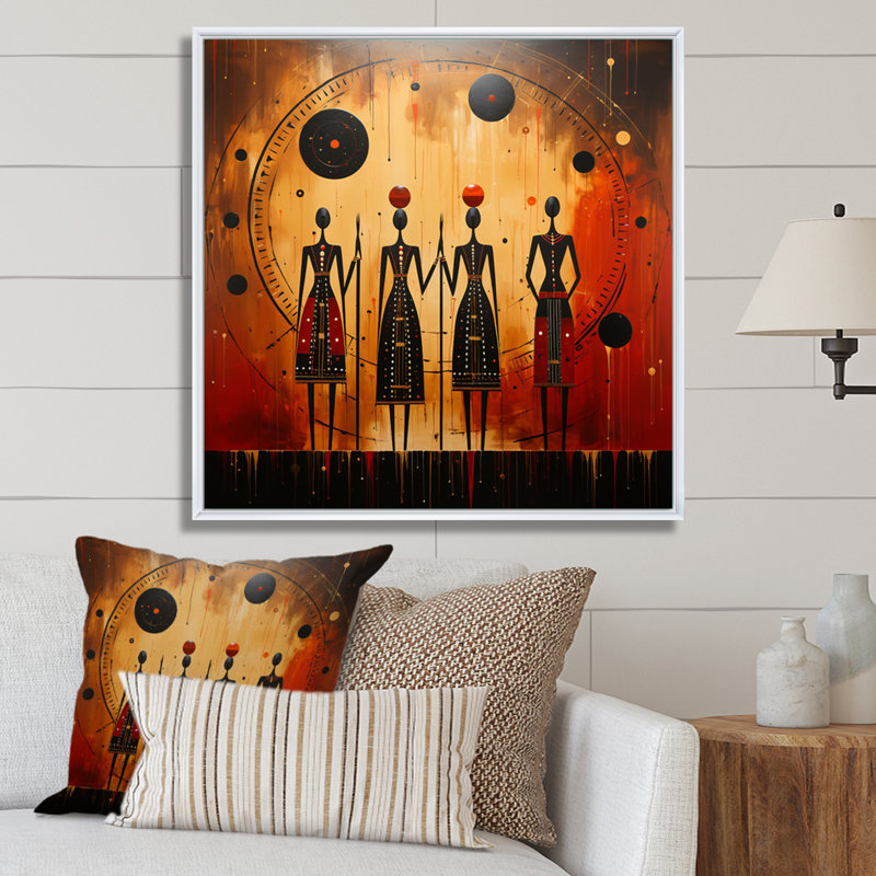African Tribes Ancient Traditions III - Print, White Floater Framed, 30" H x 30" D x 1" D
