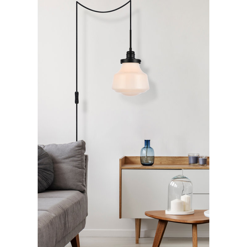 Luminaire suspendu simple à 1 lumière Acheta, Noir