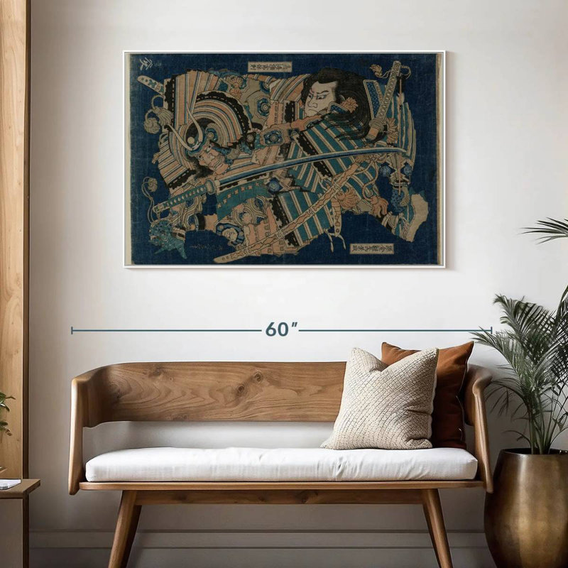 Hokusai Kamakura, Floating Frame White, 46" X 31"