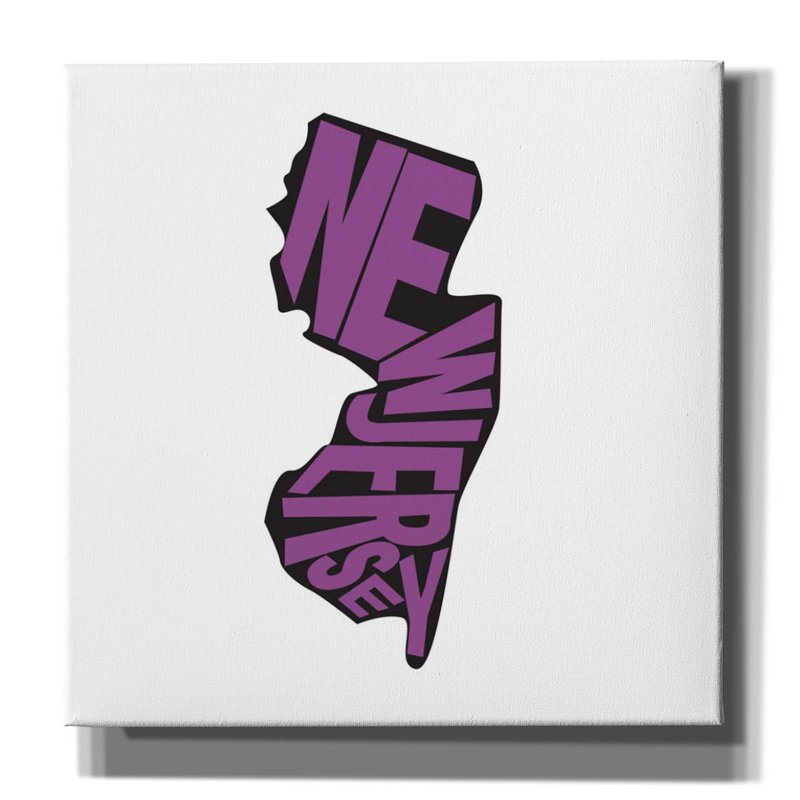 «New Jersey 2» par Art Licensing Studio, art mural sur toile, H 12 po x l 12 po x P 0,75 po