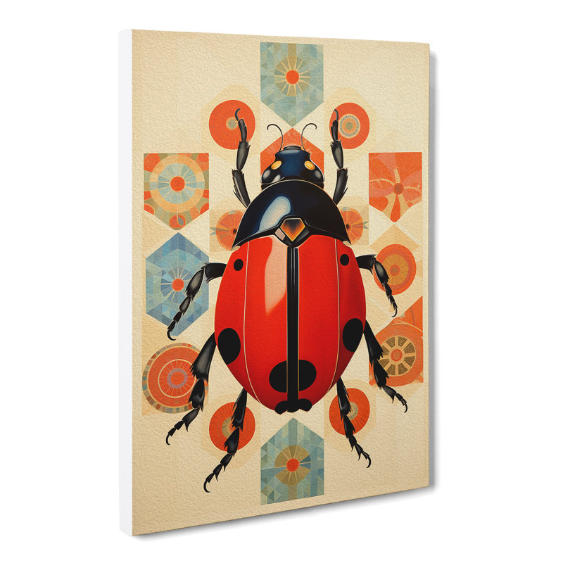 Ladybird Geometric - No Frame Print, 60cm H x 40cm W x 3cm D