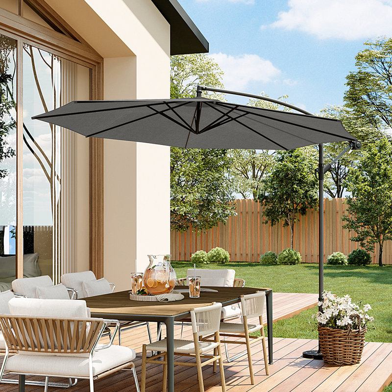 Aalam 300cm Cantilever Parasol, Dark Grey