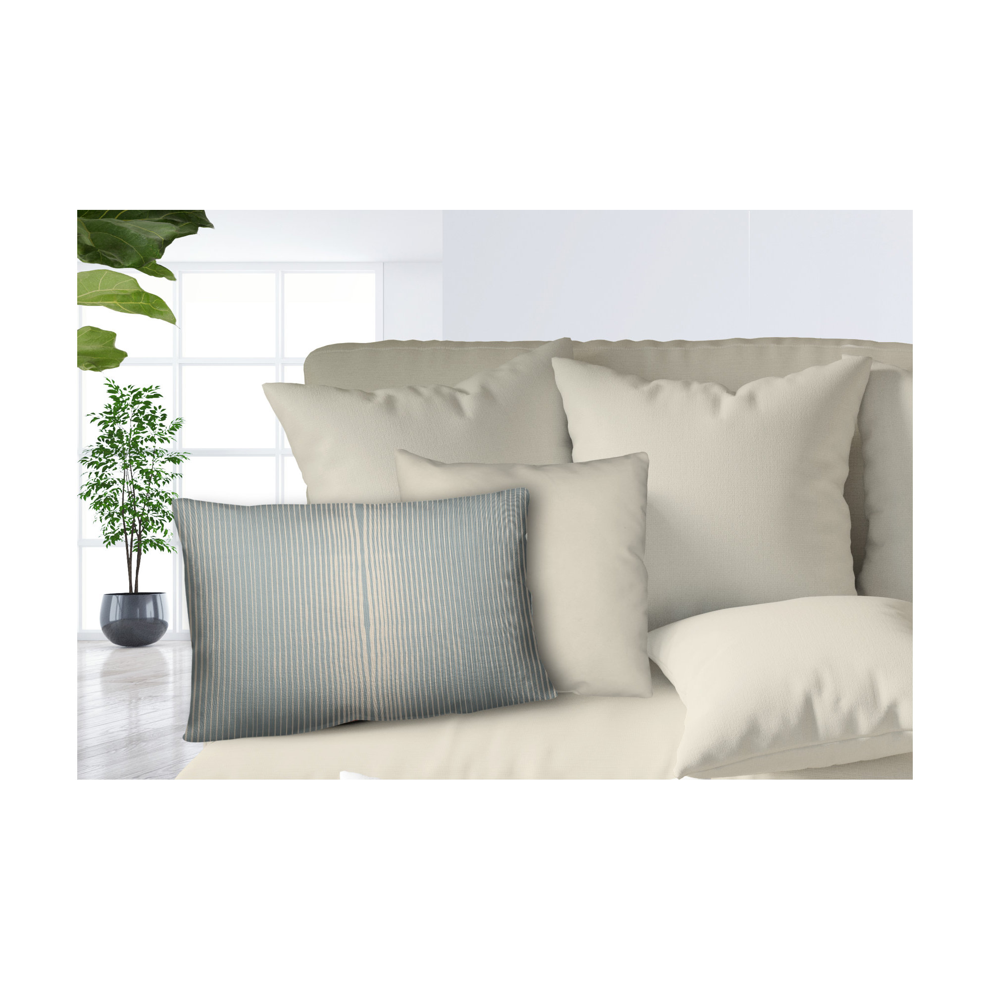 Ash Indoor/Outdoor Lumbar Throw Pillow, Blue