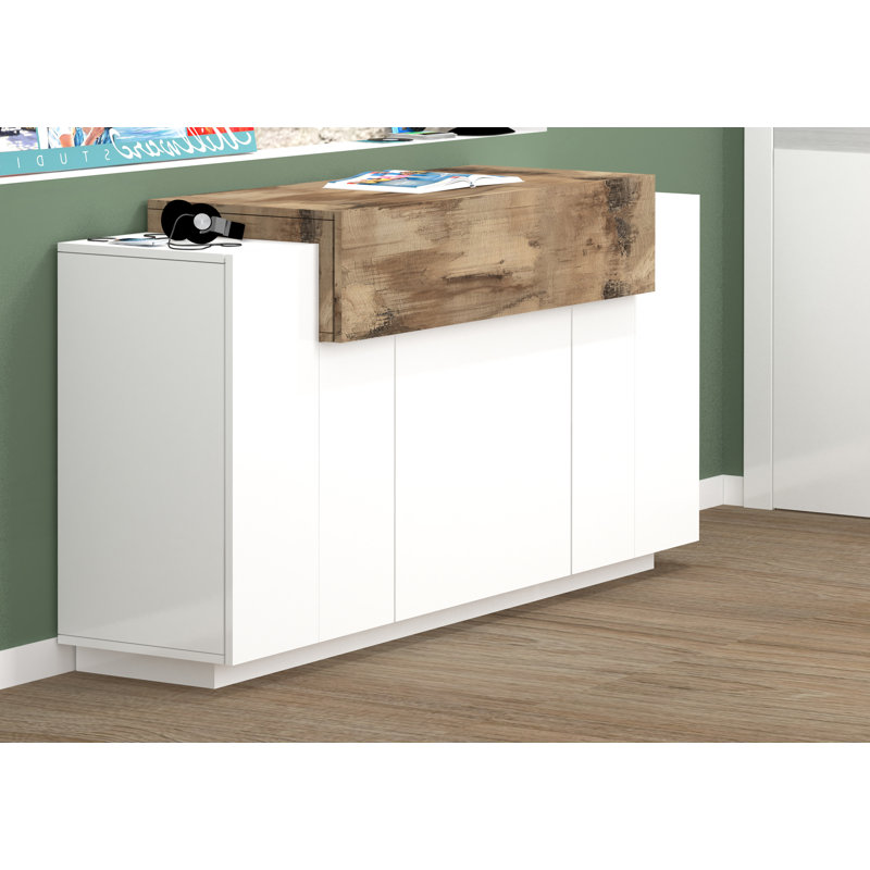 Sofren 140cm Sideboard, White/Brown