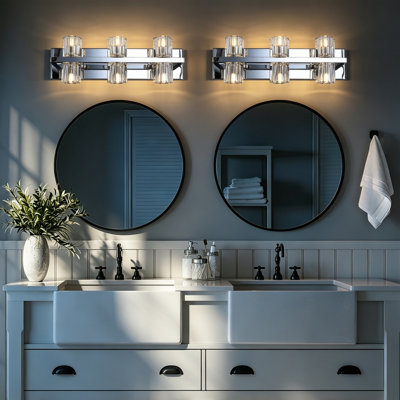 Luxcien 6-Light Bathroom Vanity Light With Crystal Shade