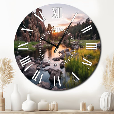 South Dakota Custer State Park Serenity II - South Dakota White Face Wall Clock