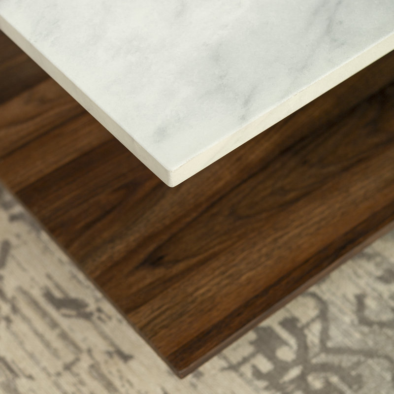 Table basse carrée avec tablette de rangement ouverte Carillo