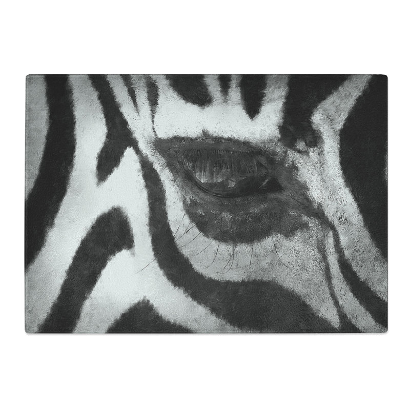 Tempered Glass the Eye of a Zebra Chopping Board, 28.5 cm x 39 cm
