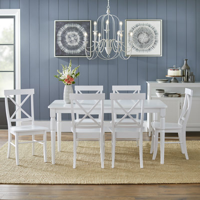 Bellmead Cross-Back Dining Set with Rectangular Table