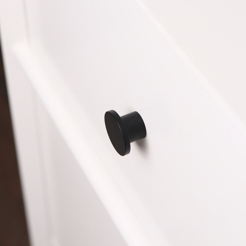 Charcoal Matte Aluminum Round Knob with Mounting Hardware