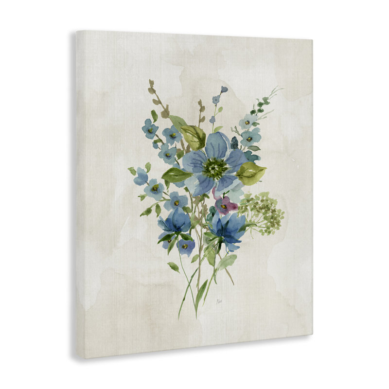  "Bundle of Blue Herbs", art mural sur toile par Nan, H 40 po x l 30 po