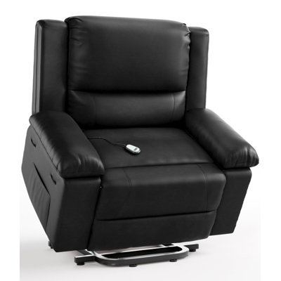 Fauteuil inclinable électrique Power Lift pour personnes âgées, fauteuil lève-personne électrique avec massage lombaire par chaleur et vibrations, siège de 26,8 po de largeur, capacité de 400 lb, similicuir avec poche latérale