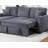 Convertible Sectional Dark Gray Color Corduroy Reversible Chaise W Storage And Sofa Pull Out Bed Pillows Living Room 2Pc Set-1590344155