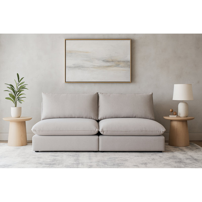 Canapé modulaire Tupman, Mélange de lin beige