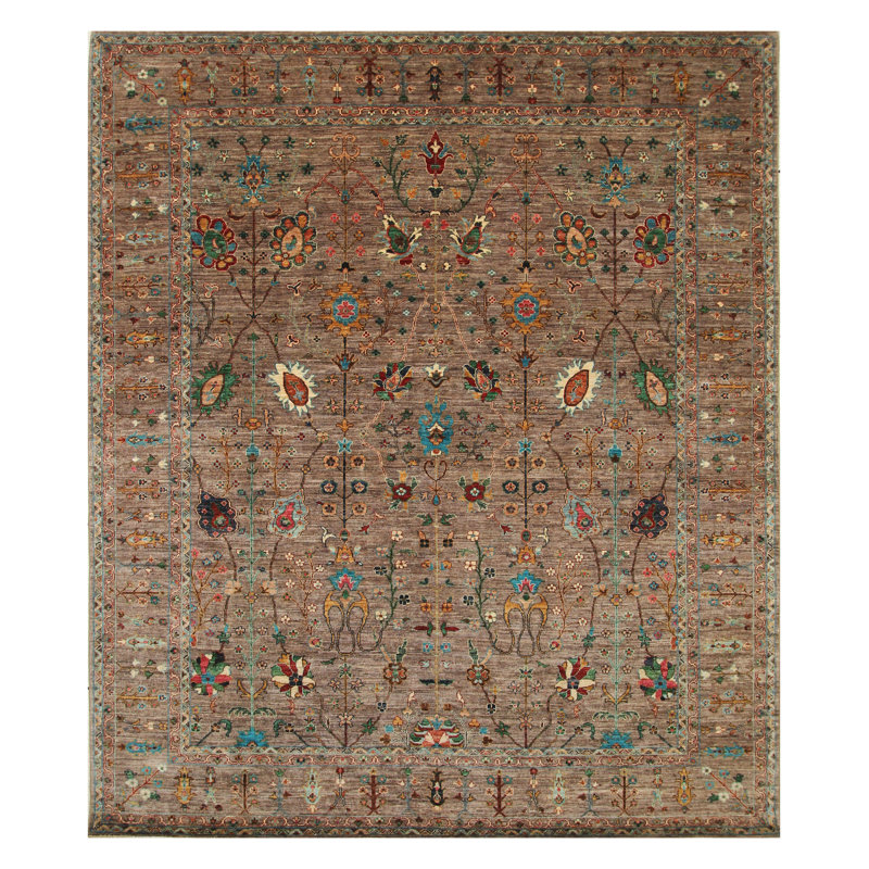 Hand-Knotted High-Quality Gray Area Rug
