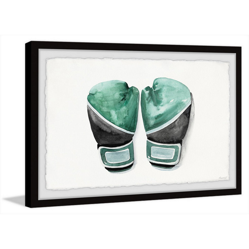 «Burrowes Green Boxing Gloves», reproduction encadrée, H 12 po x l 18 po x 1,5 po