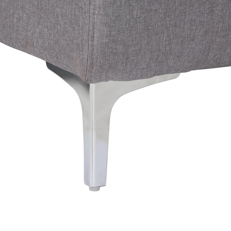 Canapé et méridienne rembourrés Aadyan, Mélange de polyester gris / polyuréthane