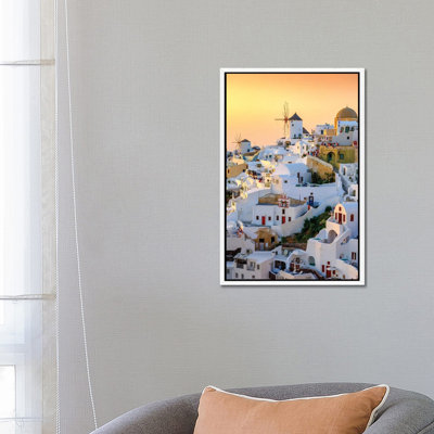Summer Evenings In Oia Santorini, Greece by Susanne Kremer - Gallery-Wrapped Canvas Giclée on Canvas