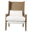 Mack Oak and Rattan Upholstered Occasional Chair