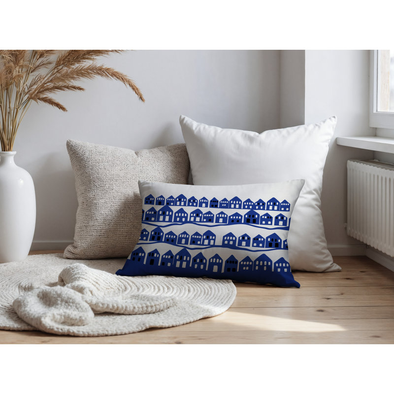 Coussin rectangulaire intérieur / extérieur Amiro, Marine, Rectangle H 18 po x l 25 po