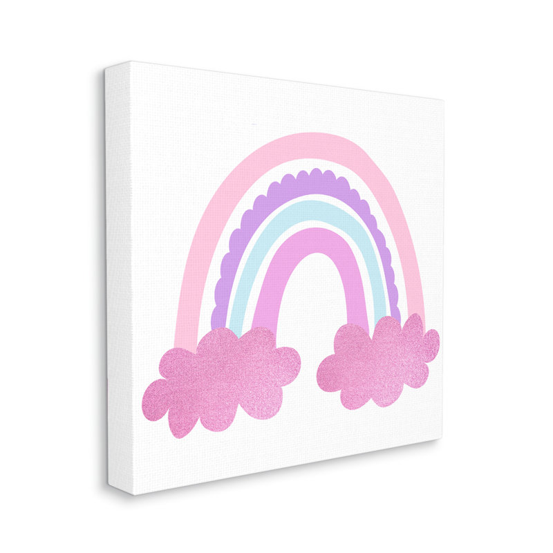 «Pink Rainbow And Clouds On Canvas» par Kim Allen, reproduction, H 36 po x l 36 po x P 1,5 po