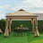 11 Ft. W x 11 Ft. D Iron Patio Gazebo with Solar LED Lights-110916858-110916857