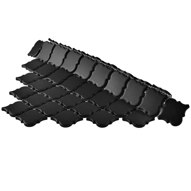 Carreau de mosaïque en porcelaine mate et noire 12-3 / 8 "x 12-3 / 8" Hudson Tangier