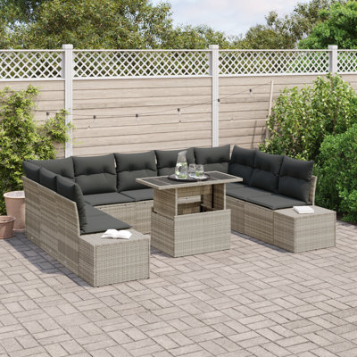 289cm Wide Patio Sofa with Cushions