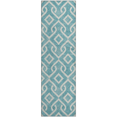 Premium Machine Washable Cerrito Teal Rug