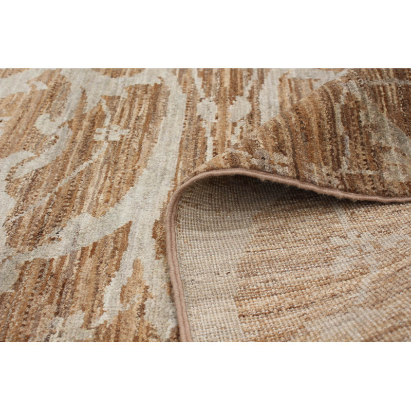 Tapis unique en laine noué à la main de style nouvel âge 18 / 20e de 6 pi 2 po x 9 pi 4 po brun pako