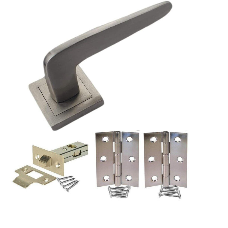  6 Pairs Venus Door Handles On Square Rose in Stainless Steel Finish