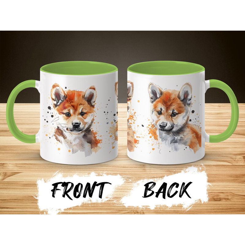 Ceramic Coffee Mug, Light Green, 3