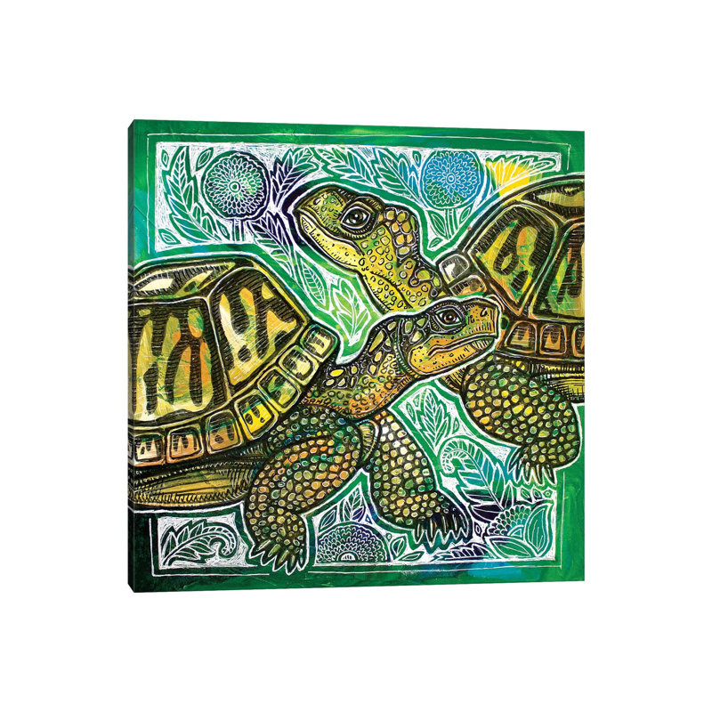 Turtle Crossing by Lynnette Shelley - Wrapped Canvas Print, 45.72 cm H x 45.72 cm W x 1.91 cm D