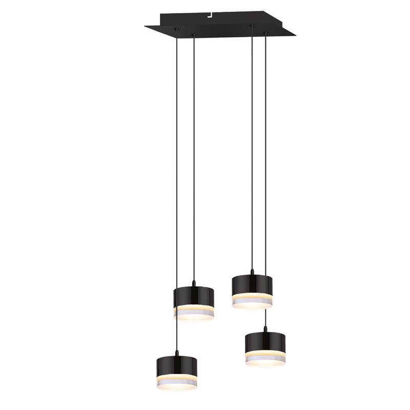 Luminaire suspendu tambour 4 lumières Barnsdall, Noir mat