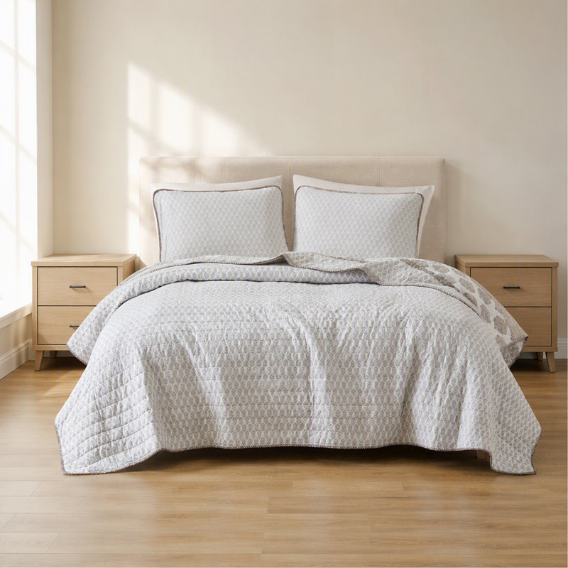 3-Piece Full/Queen Quilt Set,Clay
