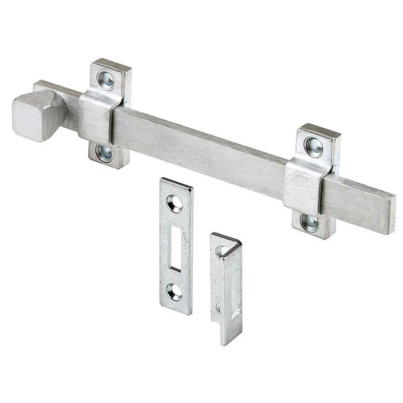 Boulon de surface Prime-Line, acier de 8 po, finition en chrome brossé, fabrication robuste (paquet unique)