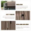 10'x8' Metal Garden Shed - Waterproof, -proof Lockable Double Door Brown For Backyard Storage Outdoor Material, Waterproof With Lock Lawn