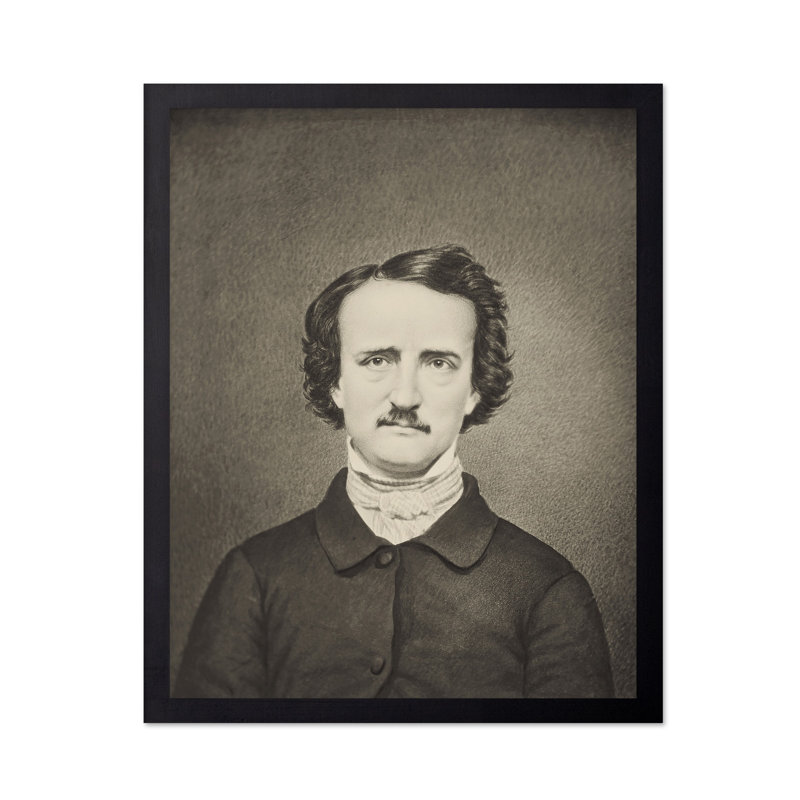 Portrait d'Edgar Allan Poe n ° 2, Cadre noir, Affiche, H 11 po x l 14 po