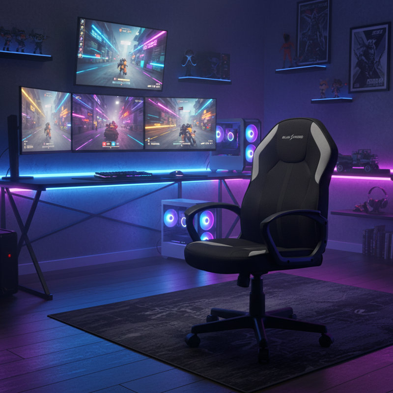 Chaise de bureau ergonomique réglable en filet avec support lombaire et tissu technique