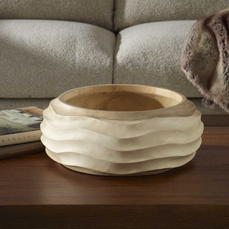 Bol en bois blanchi Uttermost Waveform