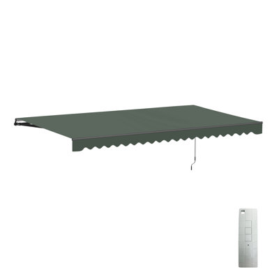 Motorized Retractable Patio Awning- Black Frame