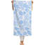 Serviette de plage bleue en polyester 35 x 70 pouces, motif de corail de couleur océan pour la plage