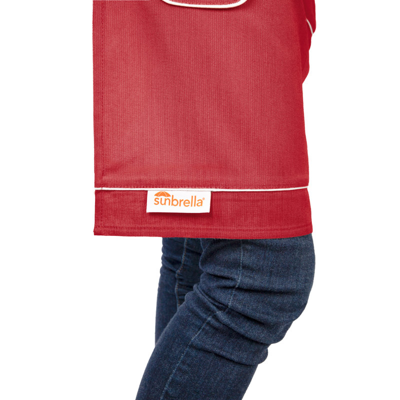 Tablier Sunbrella par Gracie Oaks 24 po x 28 po, avec sangle de cou réglable de 23 po, avec poches, résistant aux taches