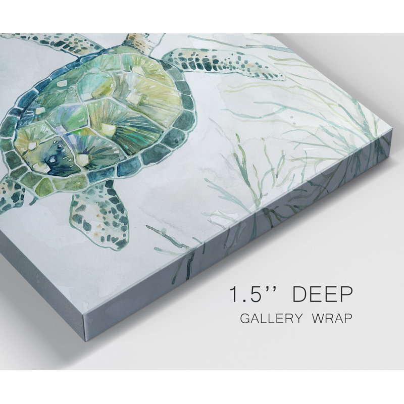 «Seaglass Turtle I», ensemble de 2 reproductions sur toiles tendues, H 24 po x l 48 po x P 1 po