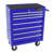 Blue 7 Drawers Tool Cart With Pull Handle And Wheels, Cold Rolled Steel, Powder Coated, 4" , Bearing Slide, Lockable Multifunctional Wheels  2 Brake ,-1748567206