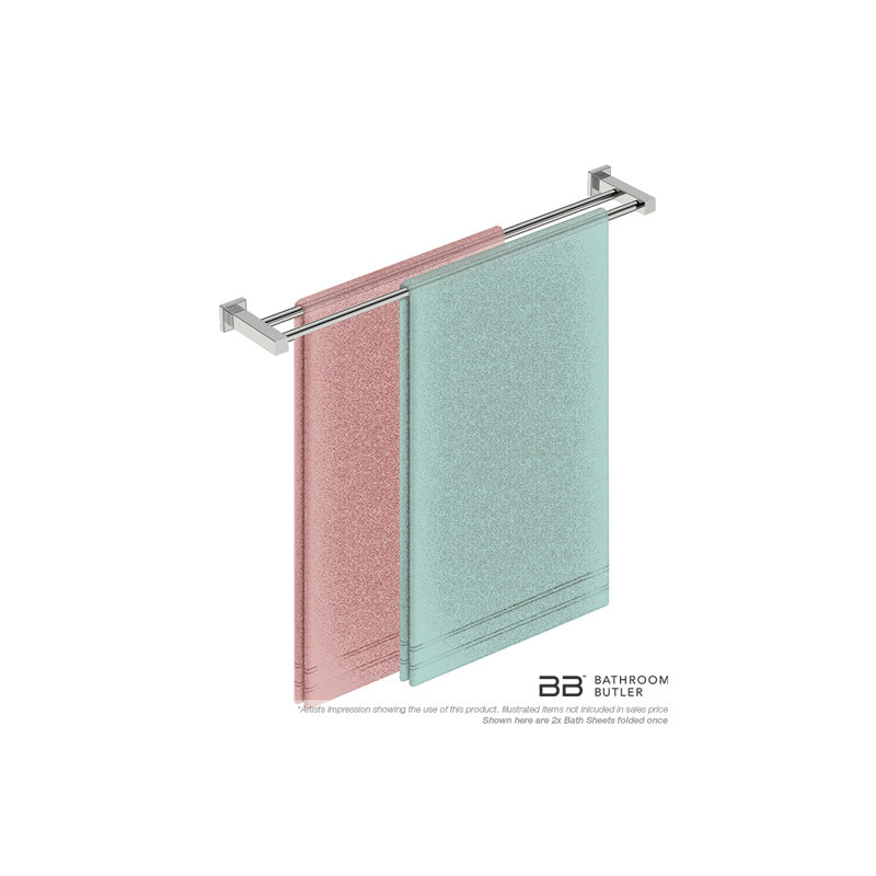 Double Towel Bar, Polished Stainless Steel