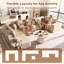 Canapé modulaire en forme de U de 163,39 po sans repose-pieds avec repose-pieds, disposition L / V / U, velours côtelé moelleux-720937906